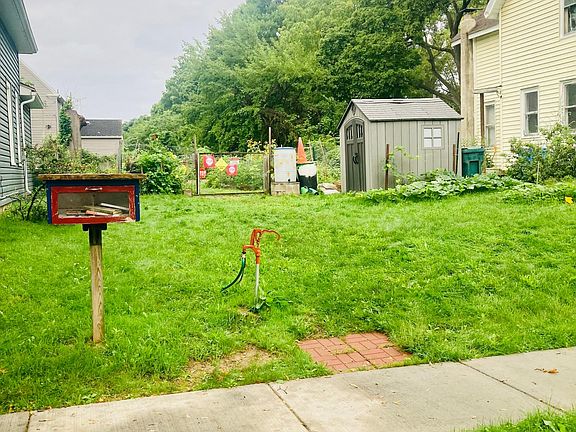 childrens garden with book exchange across the street