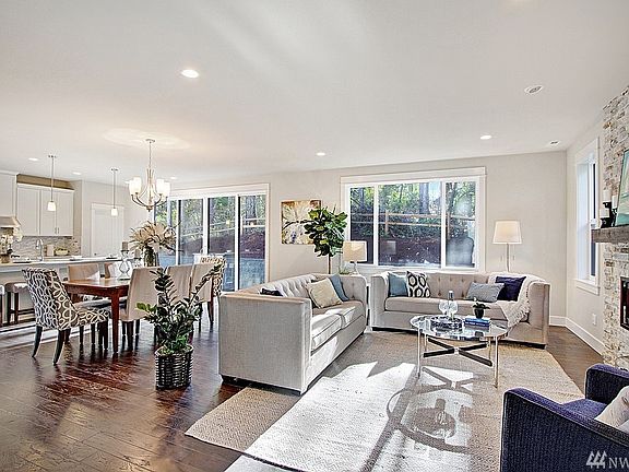 Great room to kitchen. Photo not of actual home - may contain optional features.