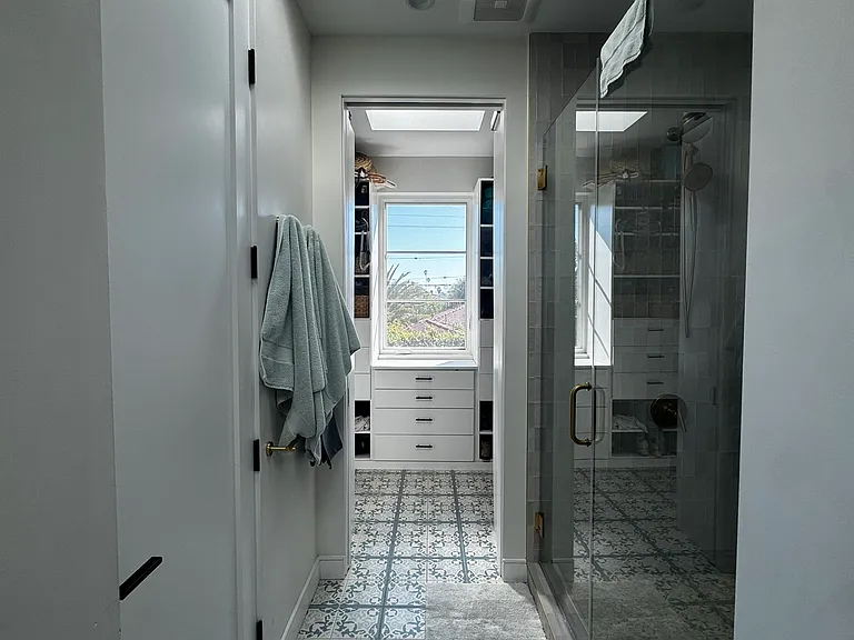 Primary bath and walk-in closet