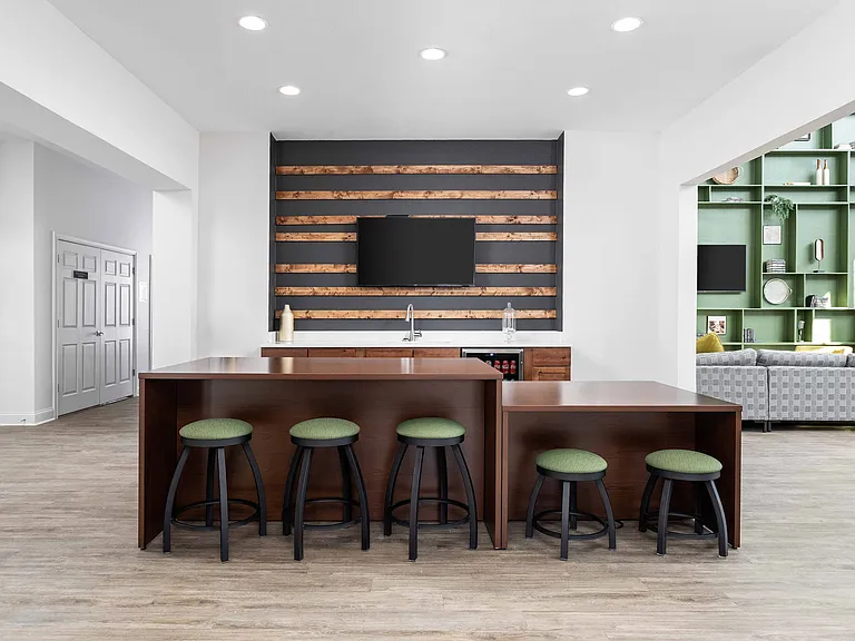 Clubhouse Kitchen with Bar Seating