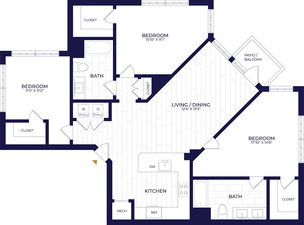 Floor plan 3 Bed/2 Bath-C2