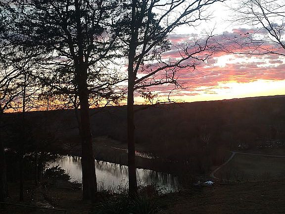 Sunset reflected in the lake