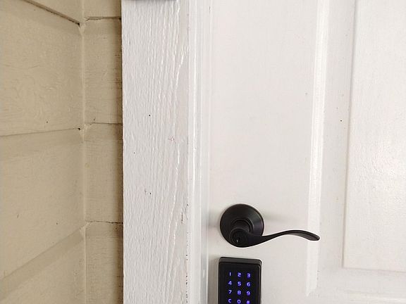 front door has
- keyed and Electronic locks,
- Ring camera doorbell plus
- regular doorbell separately.