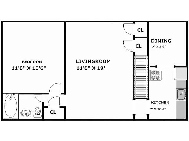 Floor plan 1 Bedroom