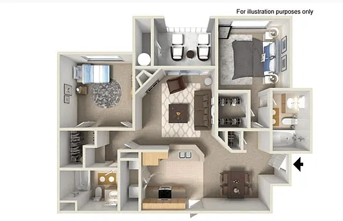 Floor plan C Mannheim 1,040 SF Reno