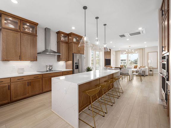 Stunning kitchen with decorative lighting