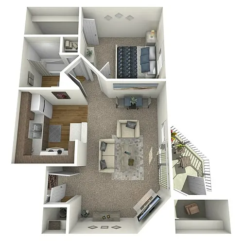 Floor plan 1X1 PATIO
