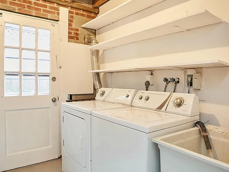 Washer and dryer - outdoor exit towards driveway