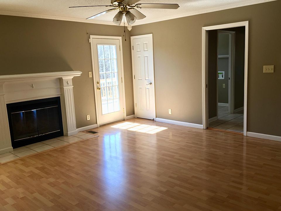 Living room with door to deck