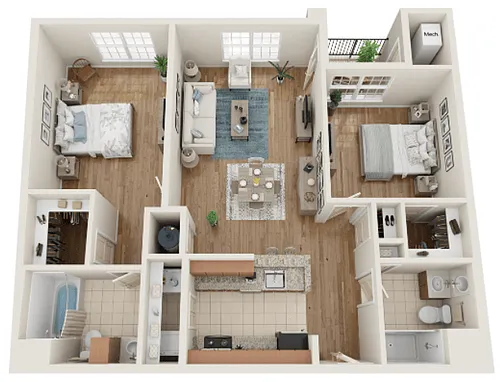 Floor plan Type N - Two Bedroom