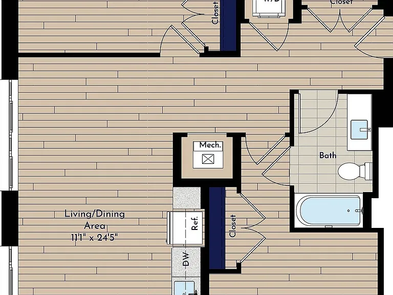 B 2BR-H Two Bedroom Floor Plan B 2BR-H Two Bedroom Floor Plan