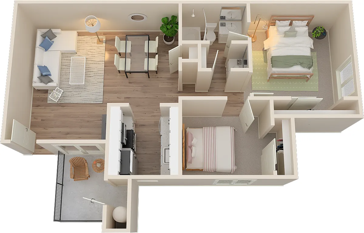 Floor plan 2 Bed 1 Bath