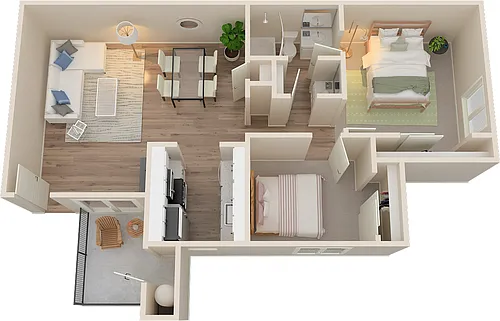 Floor plan 2 Bed 1 Bath