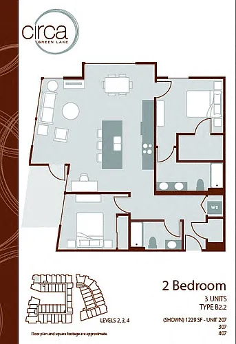 Floor plan 2 Bedroom 2 Bath - B2.2