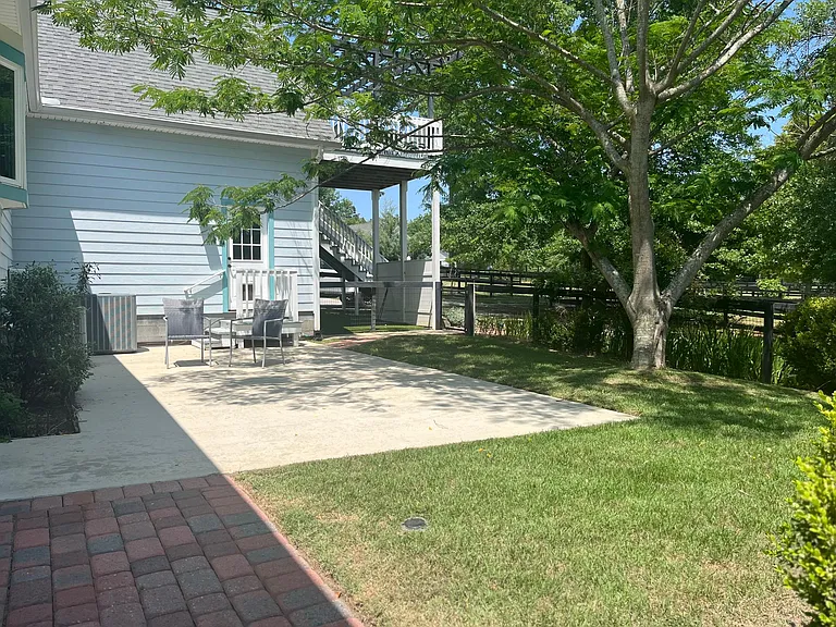 small fenced backyard
