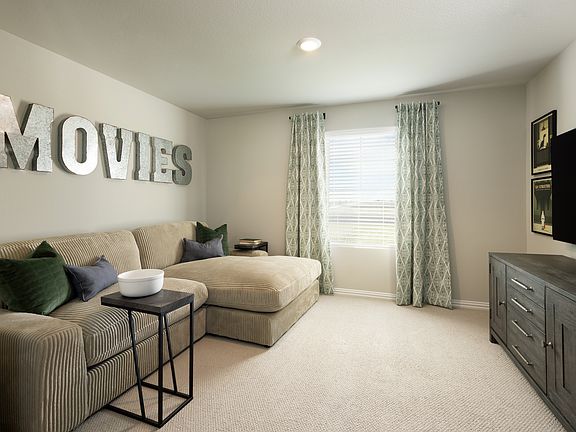 Flex space upstairs perfect for an at home movie theatre.