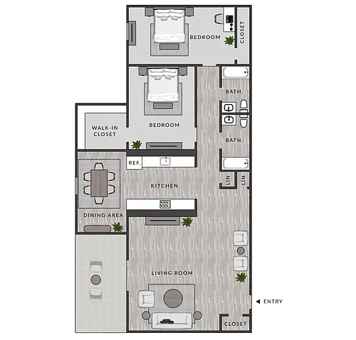 Floor plan B5 - 2x2 (LS)