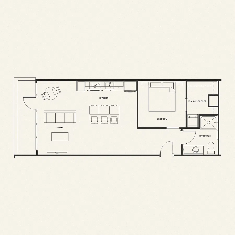 Floor plan A1 - One Bedroom