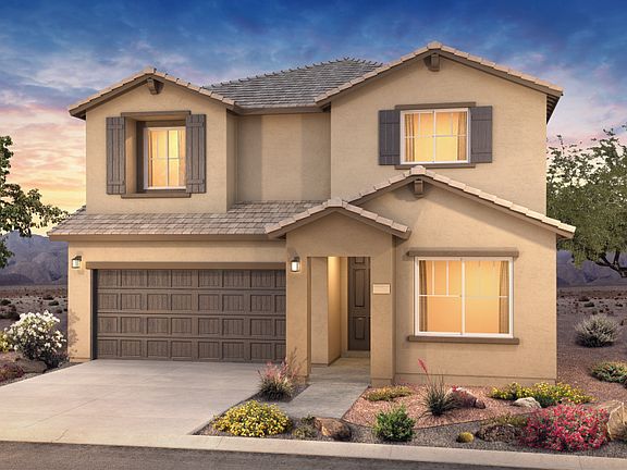 Elevation B of the Fifth Avenue home design can be enhanced with stone accents for maximum curb appe