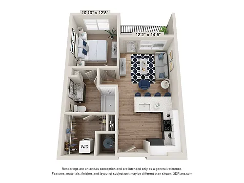 Floor plan A1 LL (1 Bedroom)