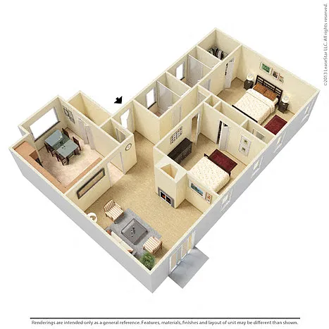 Floor plan 2bed 2 bath