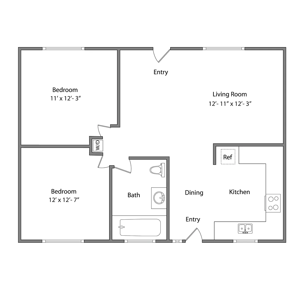 Floor plan 2x1 - Plan A