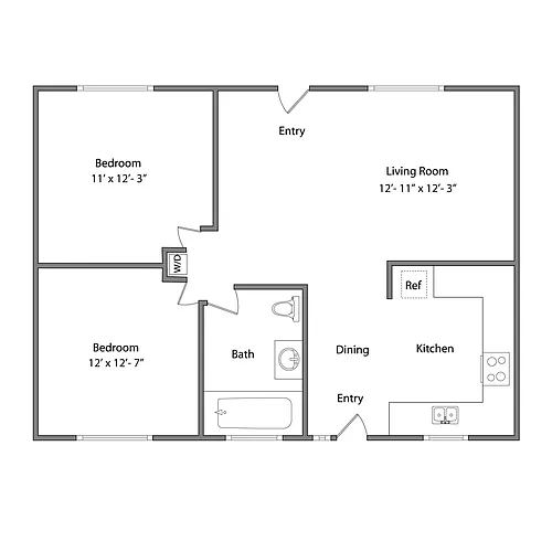 Floor plan 2x1 - Plan A