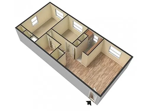 Floor plan 2BR/1BA The Catalina