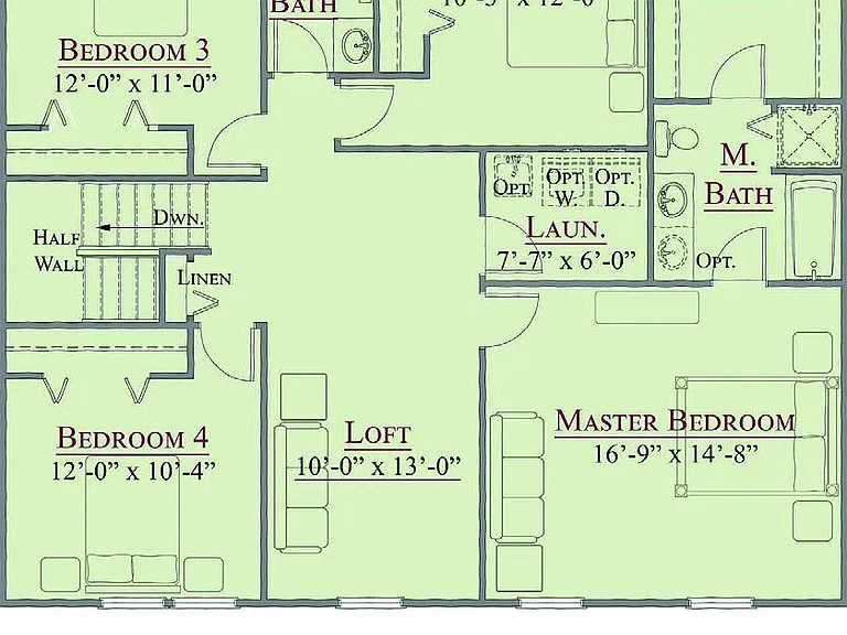 Master bedroom is big. Bathroom has two sinks.
