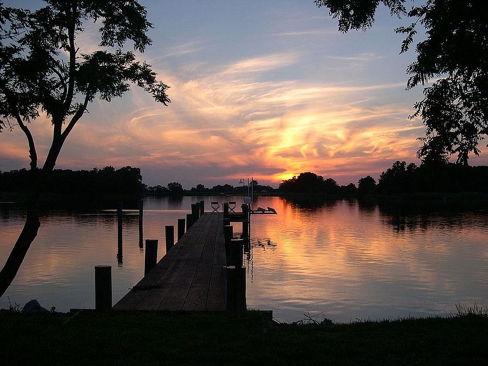 Sunset over dock