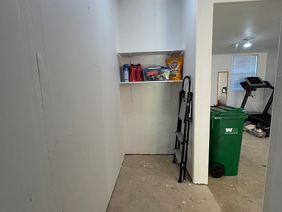 Storage area in garage