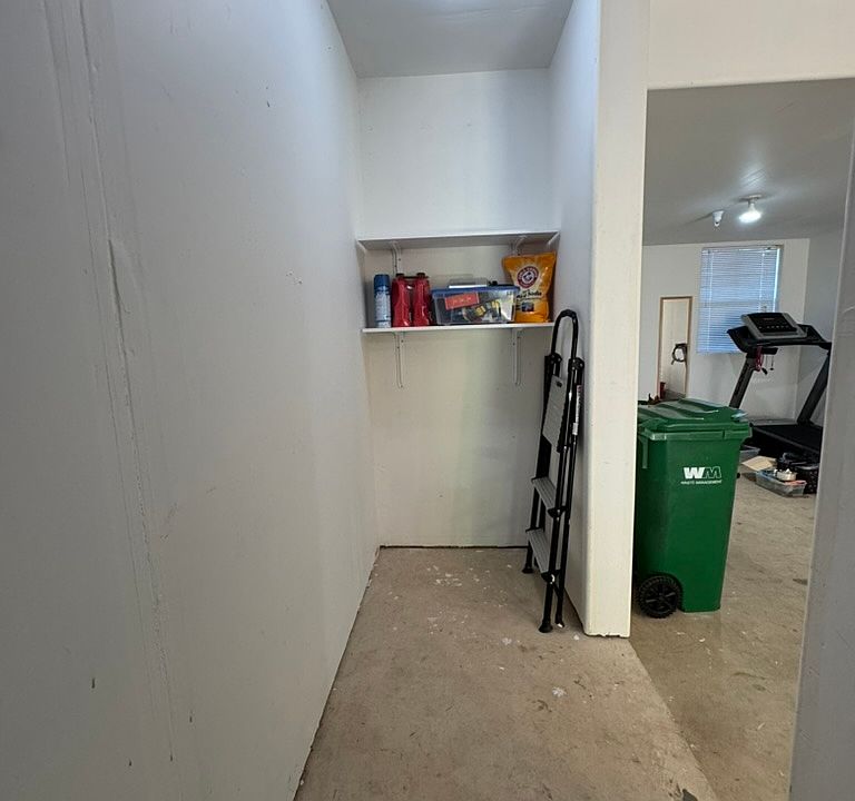 Storage area in garage