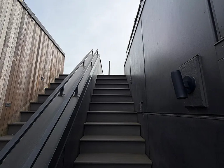 stairs to rooftop deck