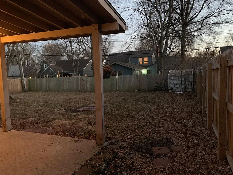 Back yard with 6 foot privacy fence