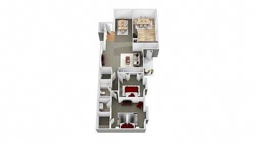 Floor plan 2 Bedroom 1.5 Bath Dining