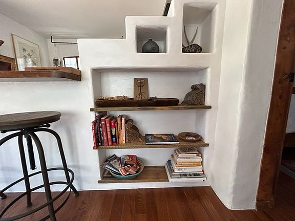 Casita living room built in shelves