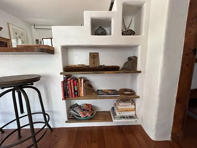 Casita living room built in shelves