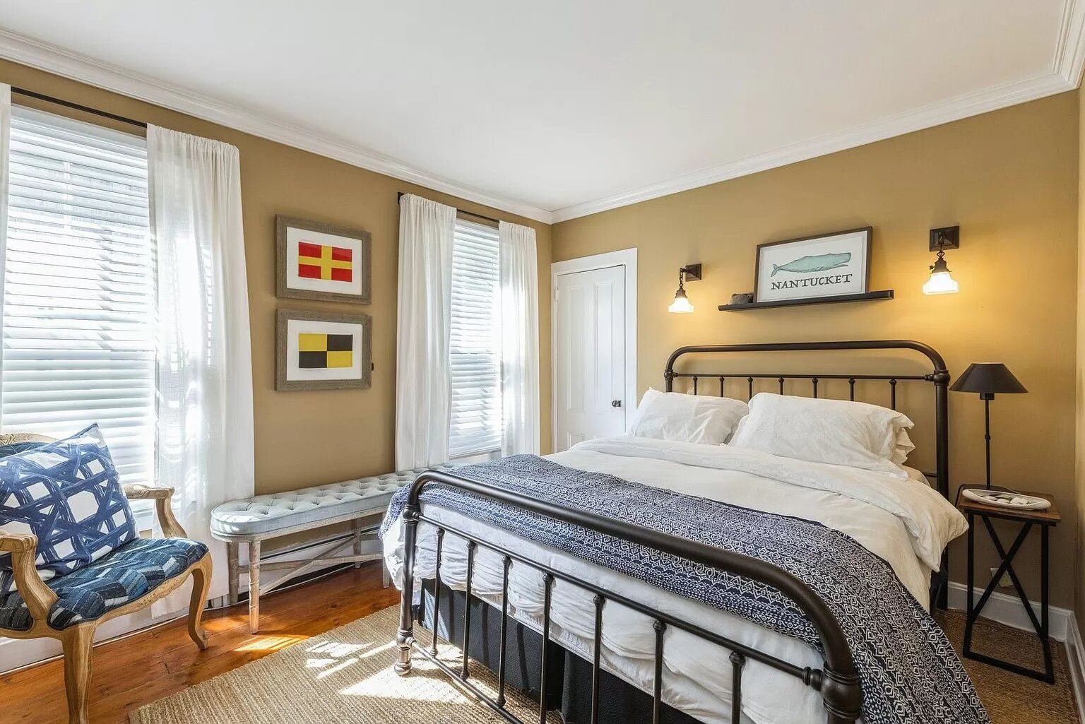  Queen Sized Bedroom with sitting chair and large walk in closet