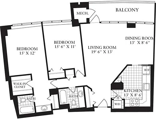 Floor plan 2 Bedrooms K
