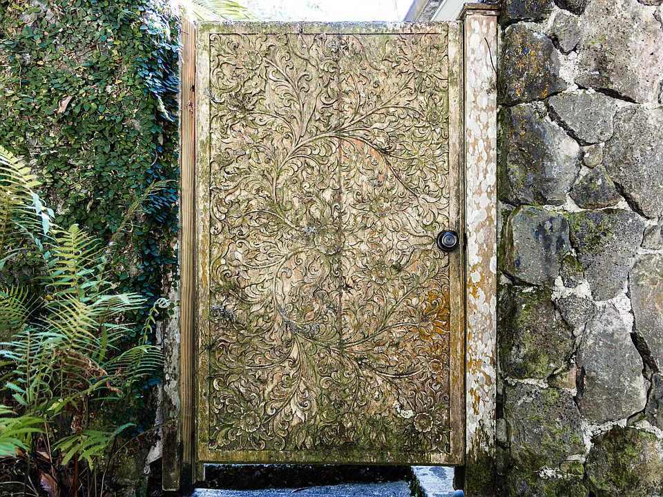 secured entry gate into the property