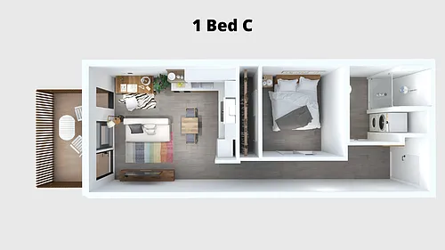 Floor plan Garden 1 Bed C