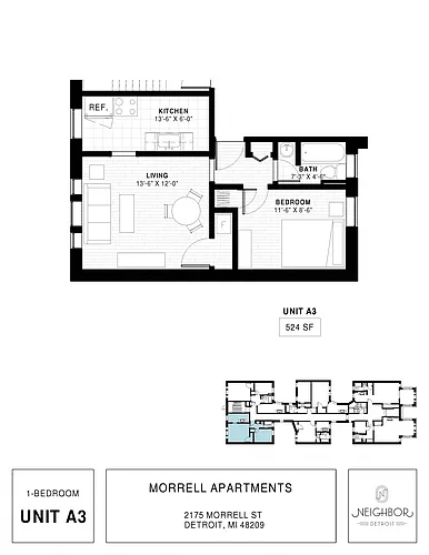 Floor plan One Bedroom