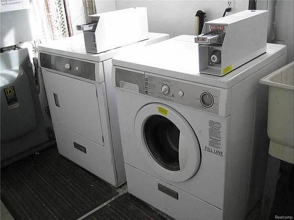 Coin laundry in the building