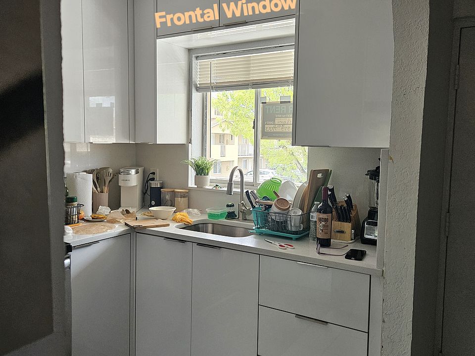 Kitchen Sink Window Facing Building Front