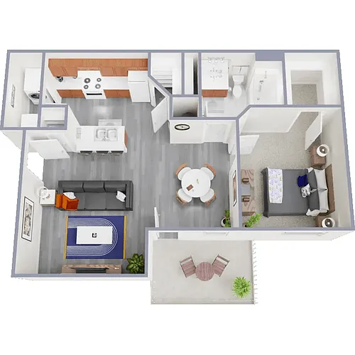 Floor plan 1 Bedroom 1 Bath