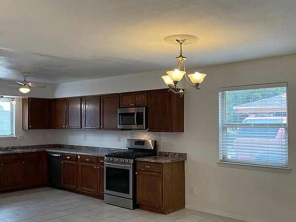 Kitchen open to the dining area