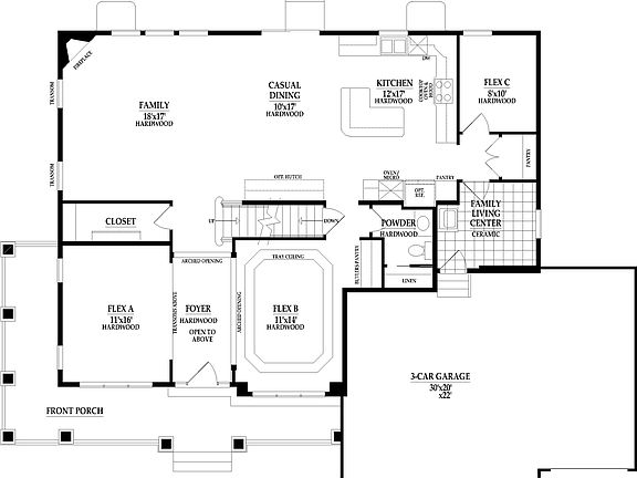 Fabulous open floorplan with wrap-around porch AND 3-Car Garage