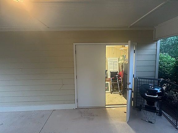 Storage off carport