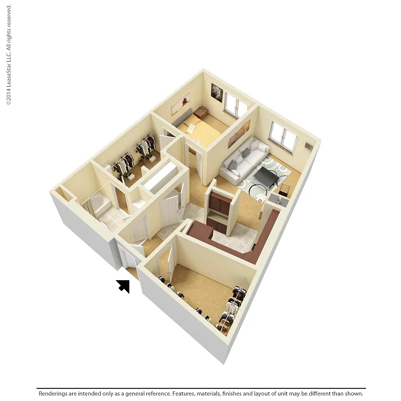 Floor plan 1 Bedroom - A3