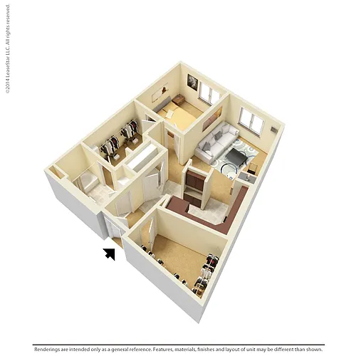 Floor plan 1 Bedroom - A3